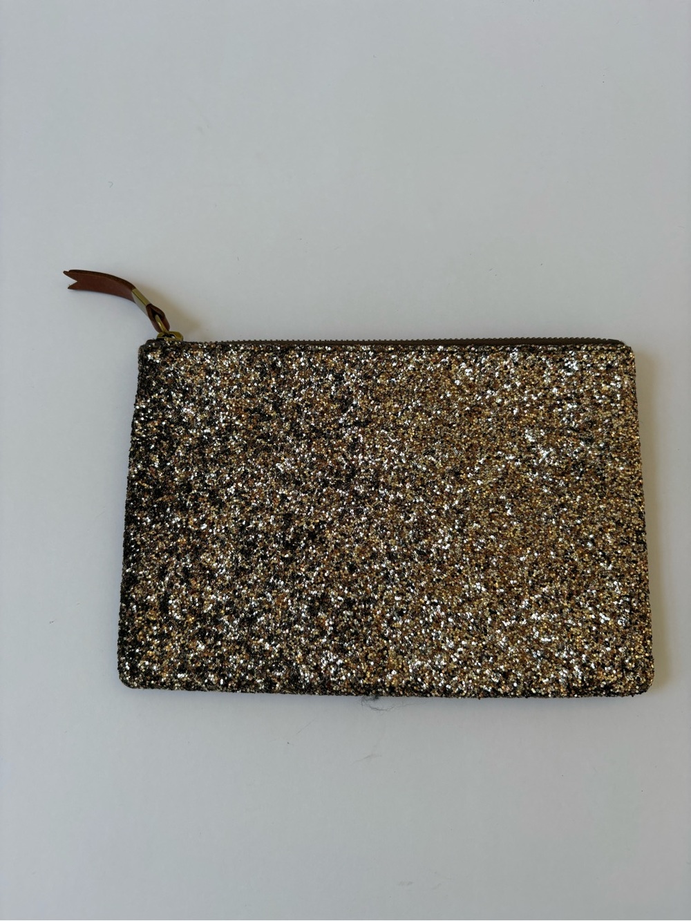 Madewell Leather Pouch Wallet Glitter Card Holder Clutch Event Going Out Gold